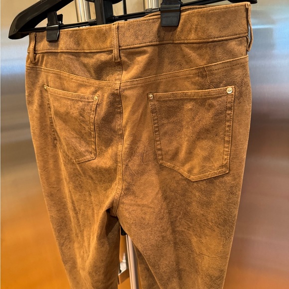 Chico's Faux Suede Brown Straight Leg Pants - Picture 6 of 8